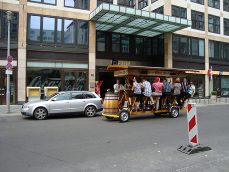Cycling Beer Tour. Not sure how much information these tourists retain, but I think that's not the plan.  By the way, this was about 11 am.  It's never too early for beer.