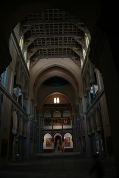 Nave of once Catholic church.
